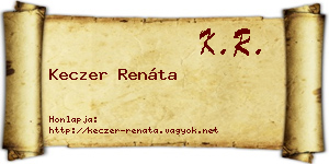 Keczer Renáta névjegykártya